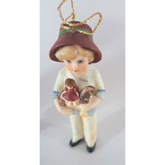 Vintage Hagara Ornament Lot of 3 Holly Noel Jody W Box 1980s Victorian Taiwan - Picture 4 of 8